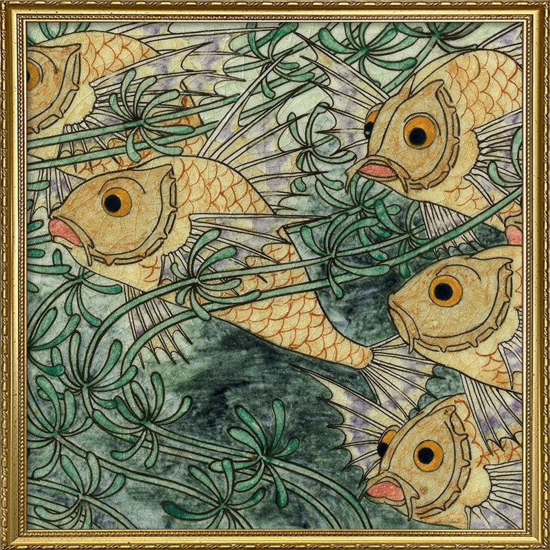 Green Tile with Fish II.