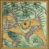 Green Tile with Fish III.