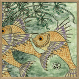 Green Tile with Fish III.