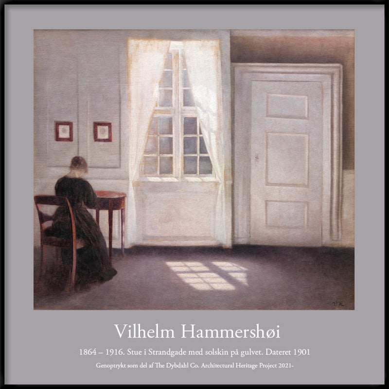 Vilhelm Hammershøi - Stue i Strandgade med solskin på gulvet