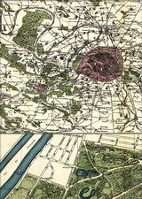 Map of Paris Versailles Close Up. Mini Print