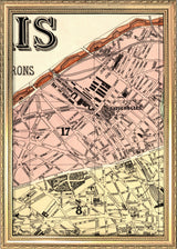 Map of Paris 17th Arrondissement Close Up. Mini Print