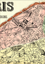 Map of Paris 17th Arrondissement Close Up. Mini Print
