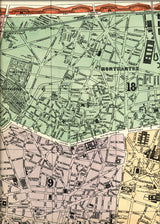 Map of Paris 9th and 18th Arrondissement Close Up. Mini Print