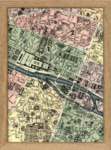 Map of Paris 1st, 2nd and 6th Arrondissement Close Up. Mini Print