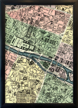 Map of Paris 1st, 2nd and 6th Arrondissement Close Up. Mini Print