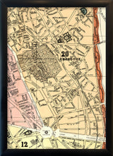 Map of Paris 12th and 20th Arrondissement Close Up. Mini Print