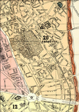 Map of Paris 12th and 20th Arrondissement Close Up. Mini Print