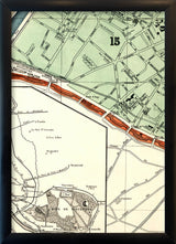 Map of Paris 15th Arrondissement Close Up. Mini Print