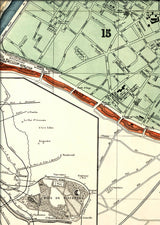 Map of Paris 15th Arrondissement Close Up. Mini Print