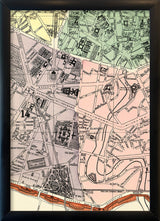 Map of Paris 14th Arrondissement Close Up. Mini Print