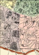 Map of Paris 14th Arrondissement Close Up. Mini Print