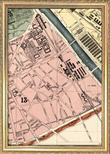 Map of Paris 13th Arrondissement Close Up. Mini Print
