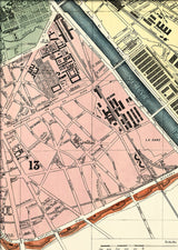 Map of Paris 13th Arrondissement Close Up. Mini Print