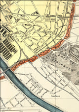 Map of Paris Bois De Vincennes Close Up. Mini Print