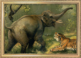 Elephant and Tiger. Mini Print