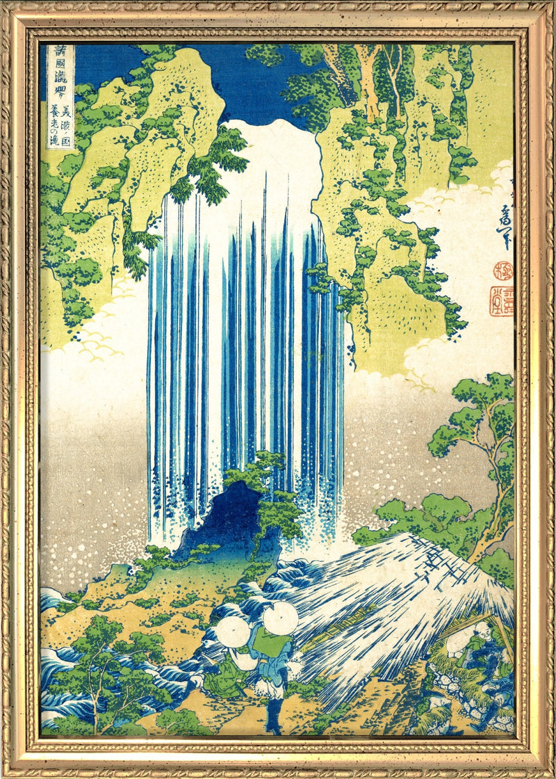 UKIYO-E Waterfall. Mini Print