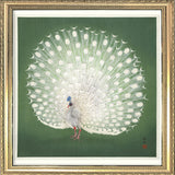 Peacock on Green. Mini Print