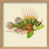 Green and red fish. Mini Print