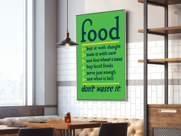 Food - don't waste it. Green and Blue