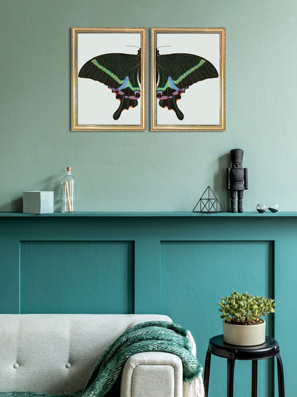 Green spotted Butterfly Left. Mini Print