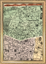 Map of Paris 9th and 18th Arrondissement Close Up. Mini Print