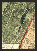 Map of Paris Carrefour des Cascades Close Up. Mini Print