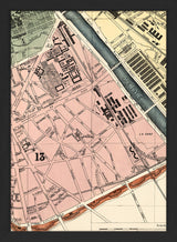 Map of Paris 13th Arrondissement Close Up. Mini Print